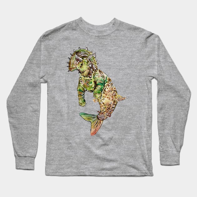 Mer-Triceratops Long Sleeve T-Shirt by aquabun